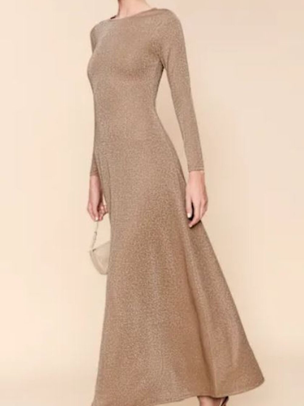 Reformation Kori Knit Dress Champagne - Size M